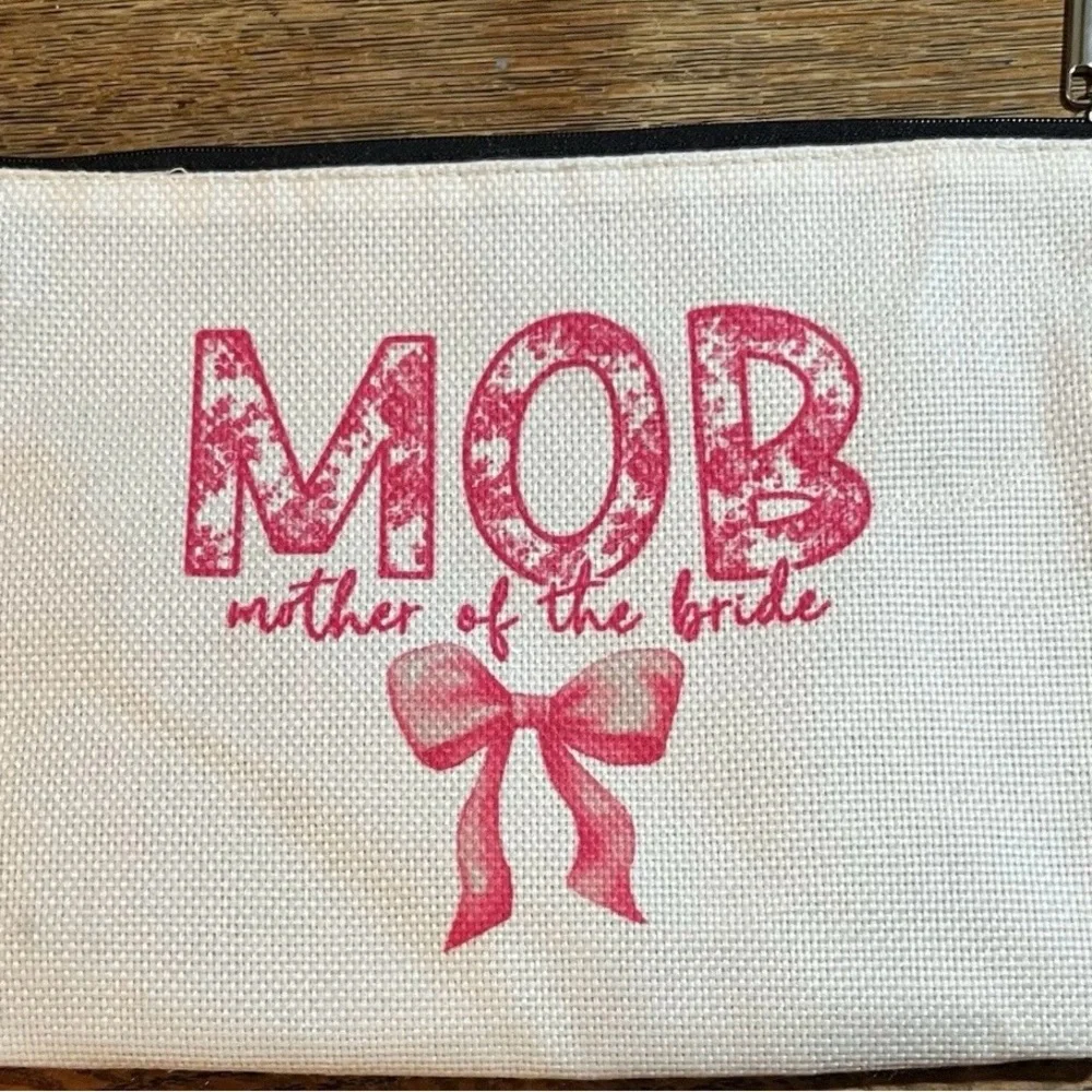 Pink 'Mother of the Bride' Clutch Makeup Bag